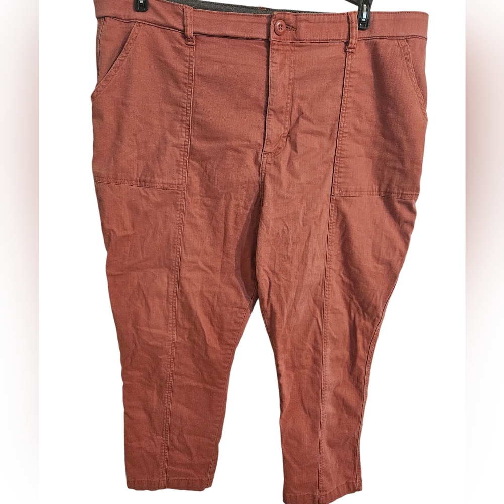 Lee Regular Fit Straight Leg High Rise Cotton Ankle Chinos Dusty Rose 16W